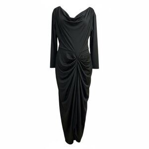 677 WOMENS 3XL BLACK RUCHED DRESS